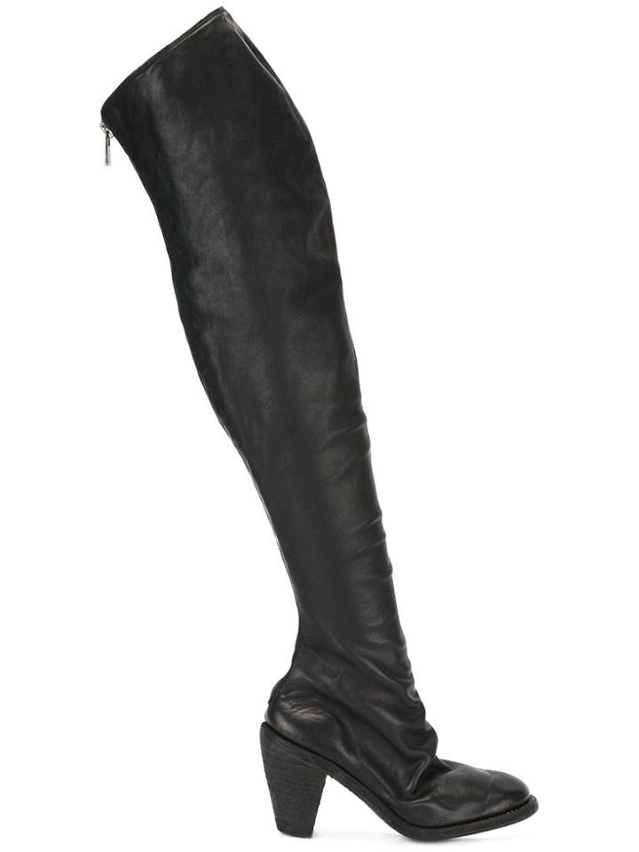 Guidi Over The Knee High Heel Boots - Black