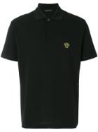 Versace Embroidered Medusa Polo Shirt - Black