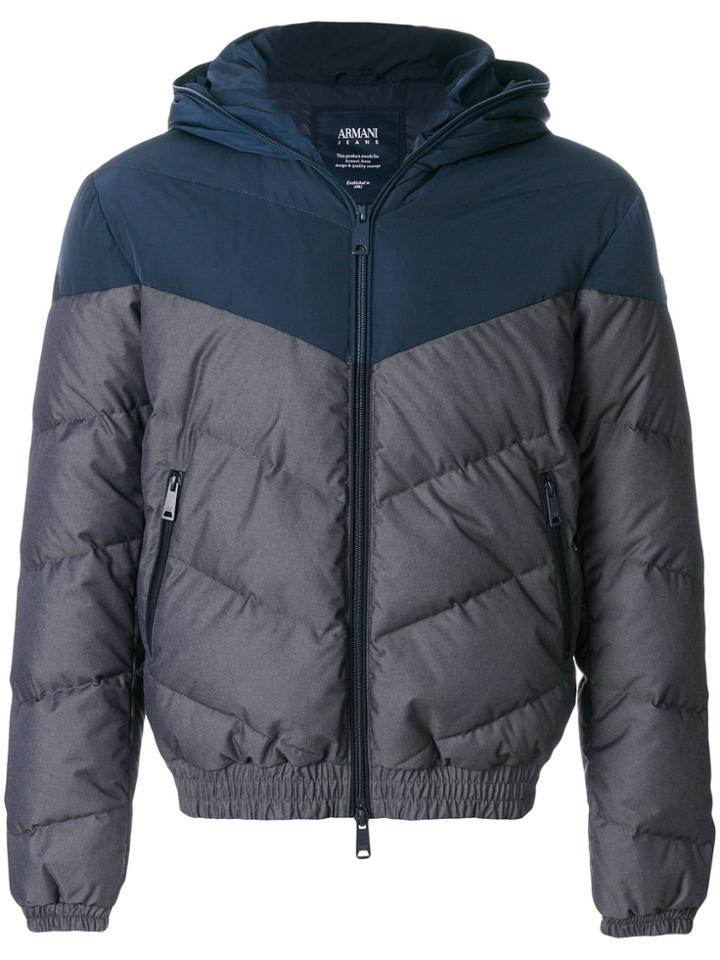 Armani Jeans Two-tone Padded Jacket - Blue