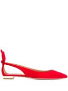 Aquazzura Sling Back Ballerina Shoes - Red