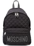 Moschino Quilted Stud Logo Backpack - Black