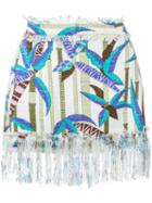 Msgm Printed Frayed Skirt