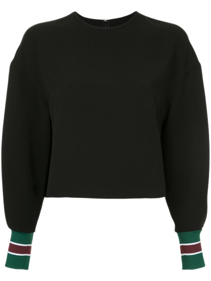 Le Ciel Bleu Contrast Cuff Sweatshirt - Black