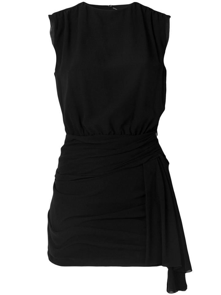 Saint Laurent Wrap Fitted Dress - Black