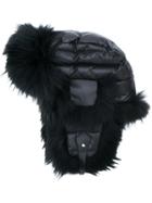 Liska Padded Fur Trim Hat - Black