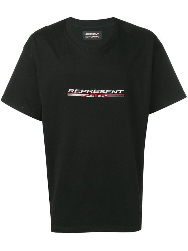 Represent Logo Embroidered T-shirt - Black