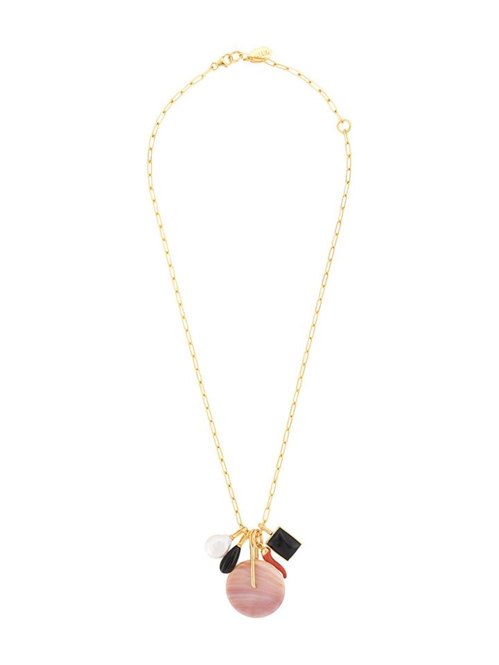 Lizzie Fortunato Jewels Pink City Charm Necklace - Gold