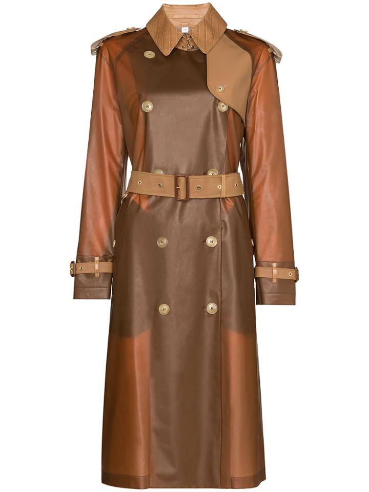 Burberry Gifford Collared Belted Trench Coat - Brown