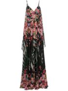 Elie Saab Floral Print Maxi Dress, Women's, Size: 36, Silk