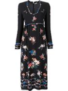 Vilshenko Floral Printed Maxi Dress, Women's, Size: 4, Black, Silk