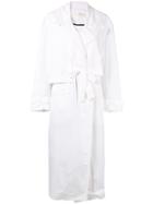 Isabel Benenato Oversized Trench Coat - White