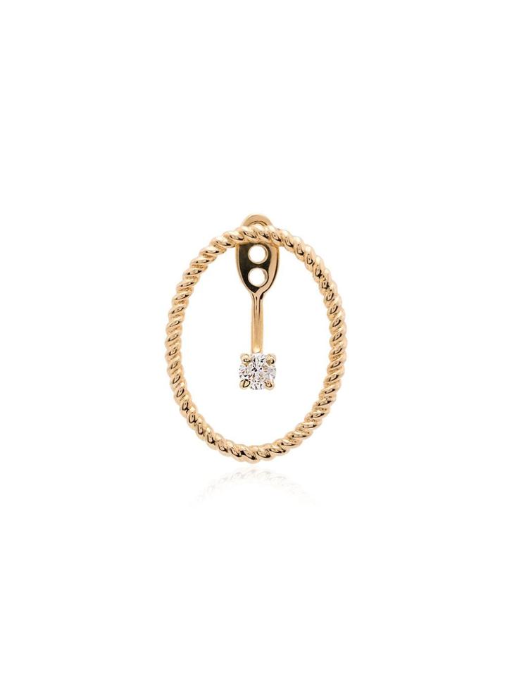 Yvonne Léon Oval Framed 18kt Gold Diamond Earring