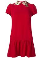 Red Valentino Birds Collar Dress, Women's, Size: 40, Acetate/viscose/polyester/silk