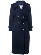 Giuliva Heritage Collection Double Breasted Heavy Trench - Blue