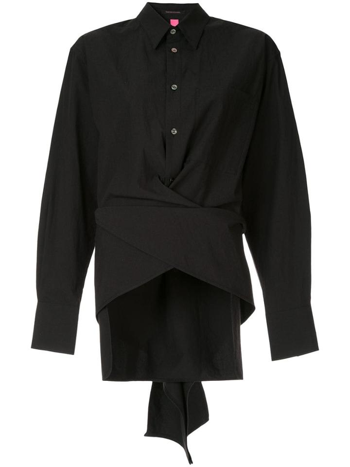 Y's Wrap Waist Shirt - Black