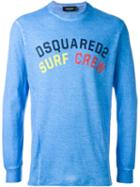 Dsquared2 Surf Crew Sweatshirt, Men's, Size: Xxl, Blue, Cotton/linen/flax