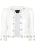 Andrea Bogosian Embroidered Cropped Jacket - White