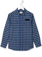 Fendi Kids Checked Shirt, Boy's, Size: 8 Yrs, Blue