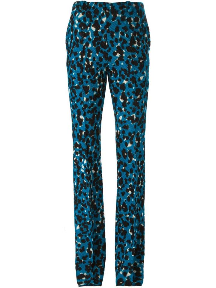 Missoni Spotted Knit Trousers, Women's, Size: 44, Blue, Rayon/wool