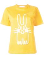 Peter Jensen Rabbit Print T-shirt, Women's, Size: Xs, Yellow/orange, Cotton