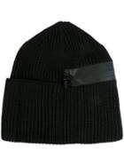 Y-3 Ribbed Zipped Beanie, Men's, Black, Wool