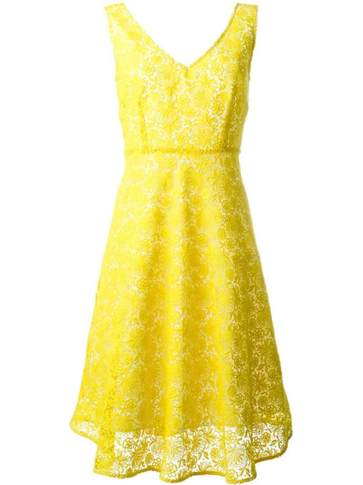 P.a.r.o.s.h. 'pansy' Dress, Women's, Size: Medium, Yellow/orange, Cotton/polyamide/polyester