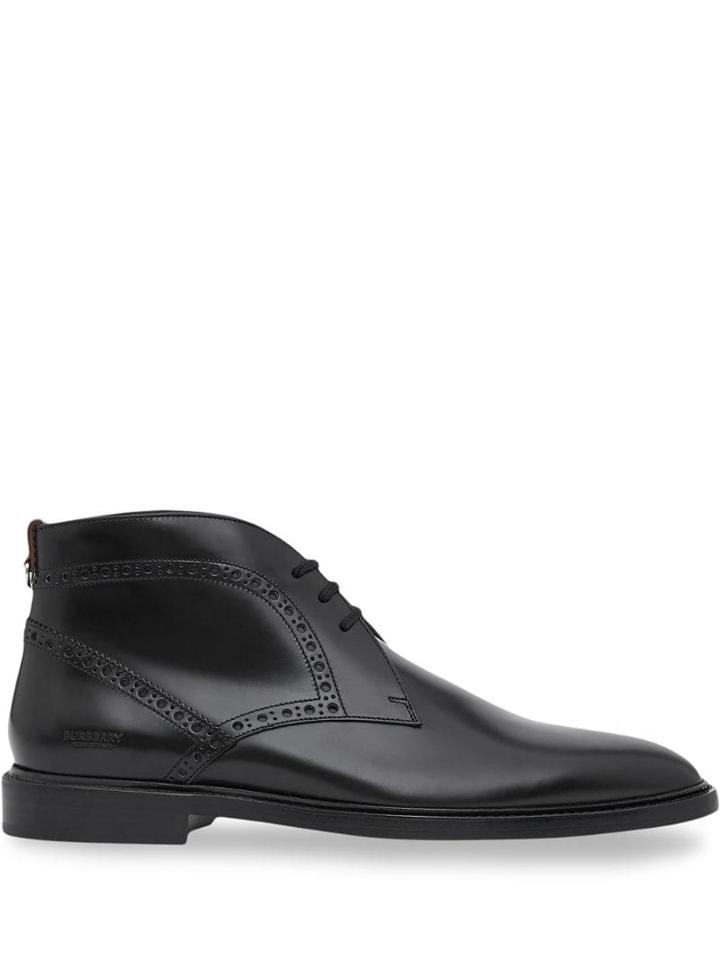 Burberry Brogue Detail Boots - Black