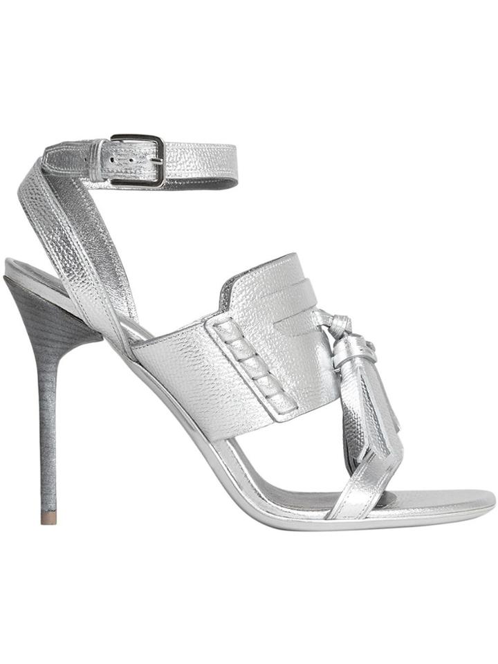 Burberry Tasselled Metallic Leather Sandals