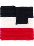 Moncler Colour Block Knit Scarf - Red