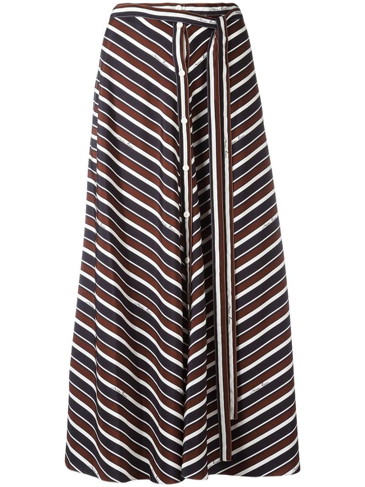 Nina Ricci Buttoned Midi Skirt, Women's, Size: 42, Brown, Silk