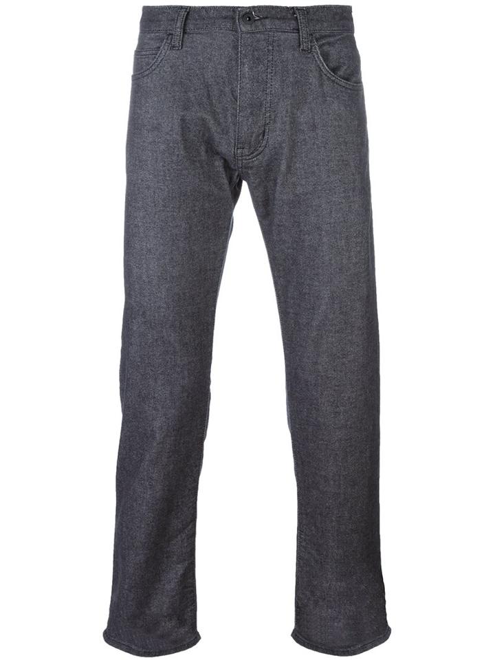Armani Jeans Straight Leg Jeans, Men's, Size: 34, Black, Cotton/spandex/elastane