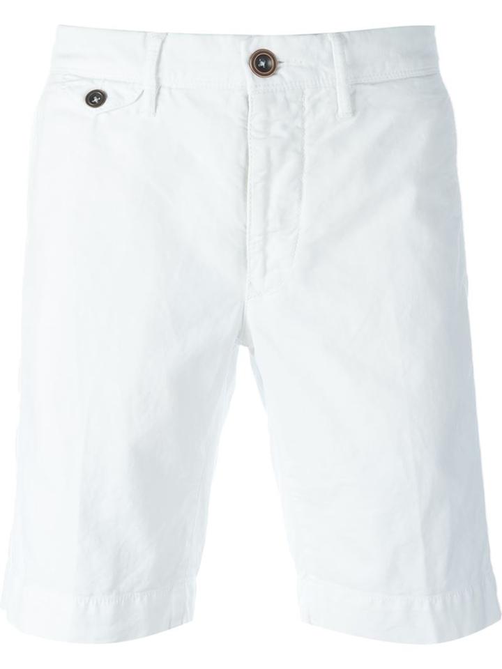 Incotex Chino Shorts, Men's, Size: 36, White, Cotton/spandex/elastane