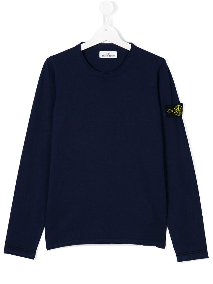 Stone Island Junior Round Neck Sweatshirt - Blue