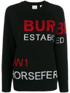 Burberry Horseferry Intarsia Sweater - Black