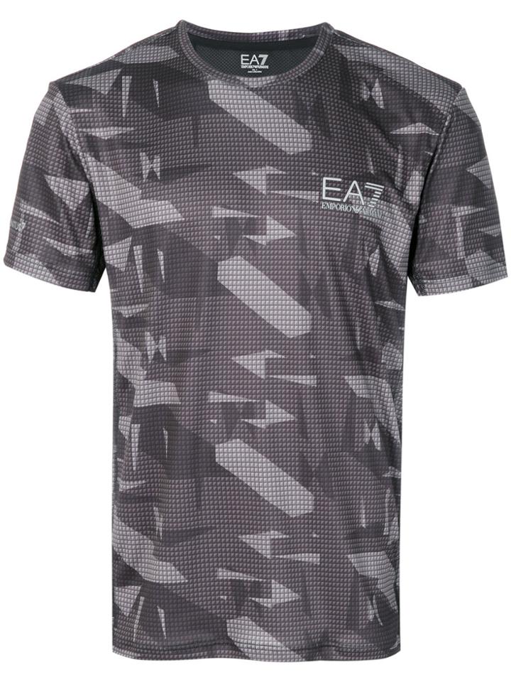 Ea7 Emporio Armani Colour-block Logo T-shirt - Grey