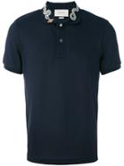 Gucci - Embroidered Collar Polo Shirt - Men - Cotton/spandex/elastane - Xl, Blue, Cotton/spandex/elastane
