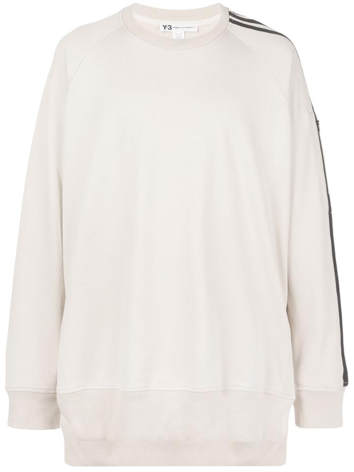 Y-3 Oversized Three-stripe Sweatshirt - White