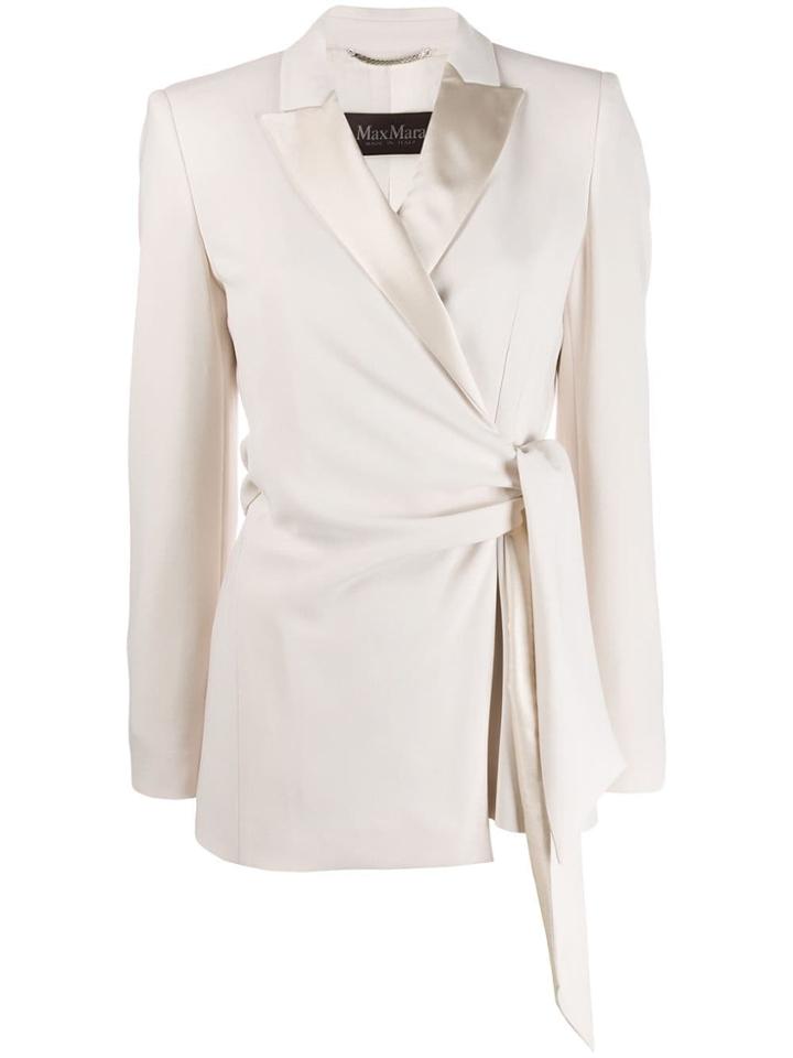 Max Mara Tie Waist Blazer - White