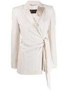 Max Mara Tie Waist Blazer - White