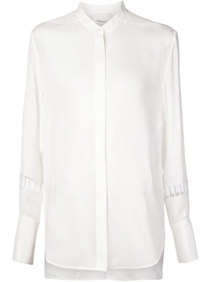 3.1 Phillip Lim Cut Out Sleeves Shirt, Women's, Size: 10, White, Silk