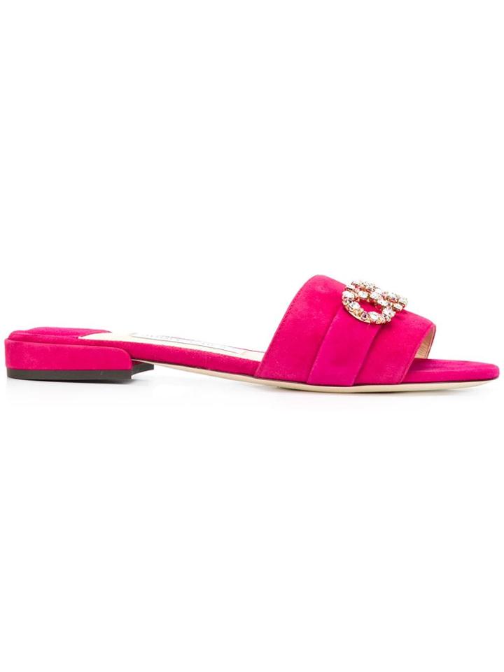 Jimmy Choo Joni Embellished Logo Sandals - Pink