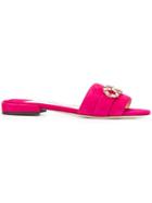 Jimmy Choo Joni Embellished Logo Sandals - Pink