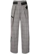 Kolor Taped Plaid Trousers - Grey
