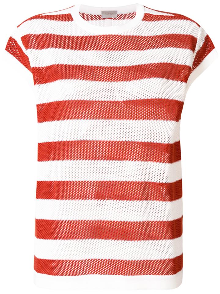 Mrz Striped Embroidered T-shirt - Yellow & Orange