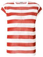 Mrz Striped Embroidered T-shirt - Yellow & Orange