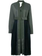 Sportmax Zip Front Pleated Midi Dress - Green