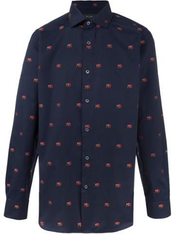 Paul Smith London Embroidered Monkey Pattern Shirt