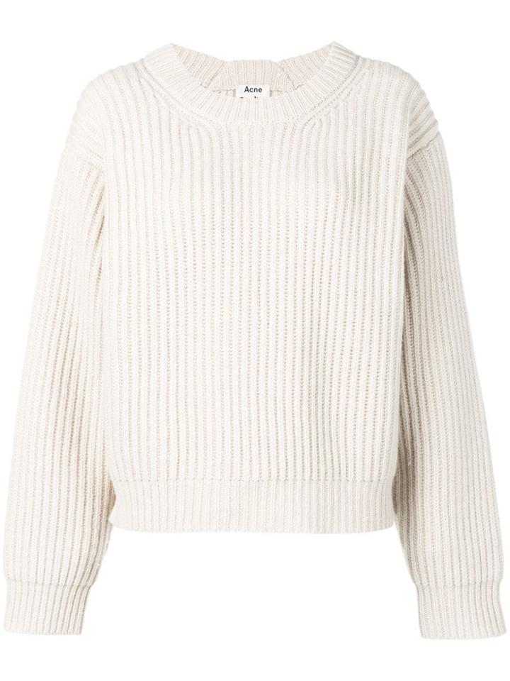 Acne Studios Boxy Rib Knit Sweater - White