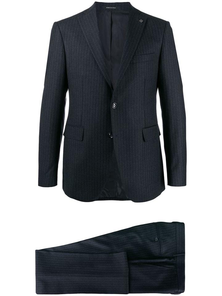 Tagliatore Micro-stripe Fitted Suit - Grey