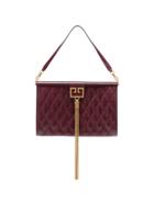 Givenchy Burgundy Gem Large Quilted Goat Skin Shoulder Bag - Red